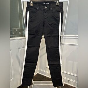 NWOT VS Siren Black Jeans with White Stripe